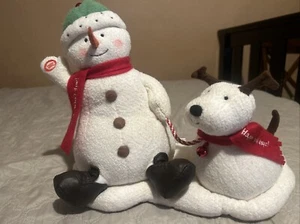 Hallmark Jingle Pals 2004 Snowman & Reindeer Dog Musical Plush Animated Works! ✅ - Picture 1 of 6