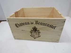 OLD WOOD-WOODEN CHATEAU DE BEAUCOSTEL ROUGE 2020 WINE CRATE BOX ADVERTISING - Picture 1 of 4