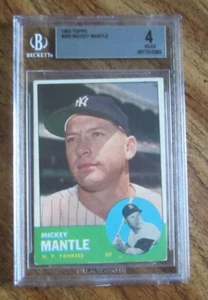 Mickey Mantle 1963 Topps #200 Card Graded Beckett BVG 4 VG-EX MLB Yankees - Picture 1 of 2