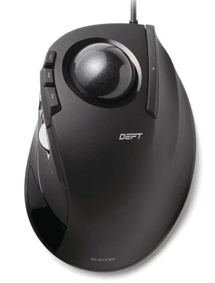 ELECOM mouse wired trackball 8 button for index finger black M-DT2URBK Japan - Image 1 of 4