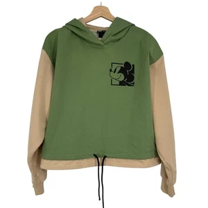 Sudadera con Capucha Zara Disney Para Mujer Mickey Mouse Talla L Verde Beige Bloques de Color Novedad - Imagen 1 de 6