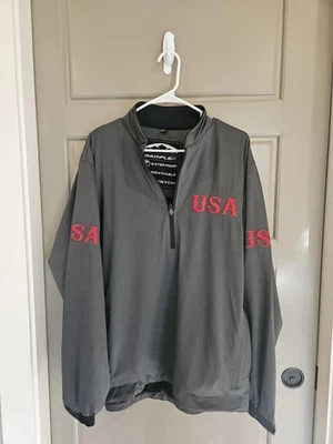 Sun Mountain Blue Black Rainflex Jacket Mens 1/2 Zip Golf Waterproof L USA brand - Image 1 of 3