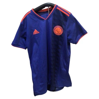 Camiseta de fútbol Columbia 2017-2018 visitante Adidas azul medio fútbol usada Foto 1 de 4