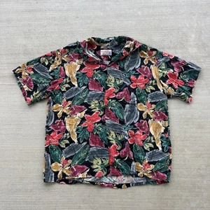 VTG Iolani Shirt Men L Hawaiian Aloha Button Up Spread Collar Floral Tropic USA - Picture 1 of 6