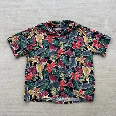 VTG Iolani Shirt Men L Hawaiian Aloha Button Up Spread Collar Floral Tropic USA - Image 1 of 4