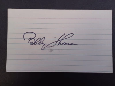 Bobby Thomson (d. 2010) Signed Index Card-Giants, Braves, Cubs, Red Sox, Orioles - Image 1 of 2