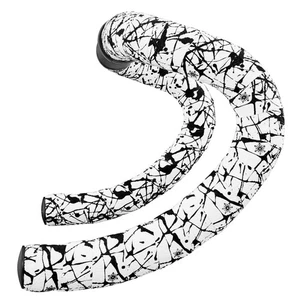 SUPACAZ Super Sticky Kush 2.5 mm Bicycle Handlebar Tape - Splat - White w/ Black - Picture 1 of 7