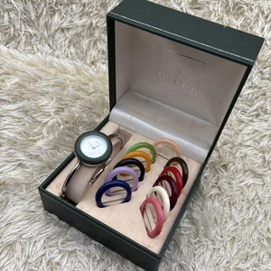 Vintage Gucci Silver Change bezel 11/12.2L Change Bezel 12 colors Womens w/ Box - Picture 1 of 12