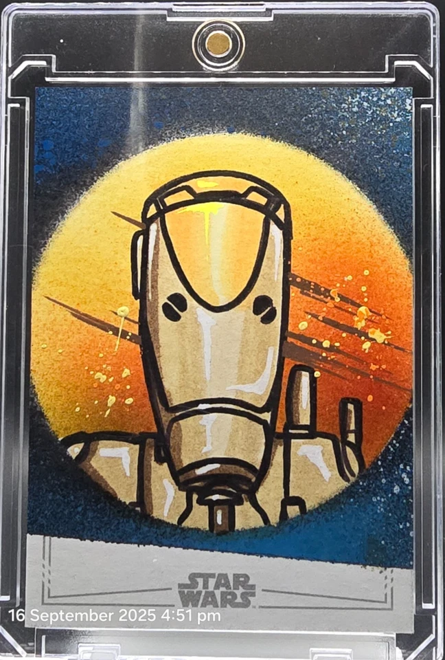 2025 Topps Chrome Star Wars Battle Droid Silver Foil Sketch 1/1 Eric Medina  - Image 1 of 1