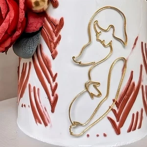 Lines Acrylic Expectant Mother Pregnant Cake Decoration Dessert Baking Cake New - Picture 1 of 8