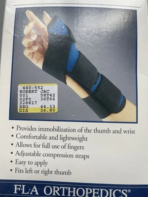 Muñequera BSN Medical FLA Orthopedics Univ azul pulgar espica ajuste suave 25-120 Foto 1 de 4