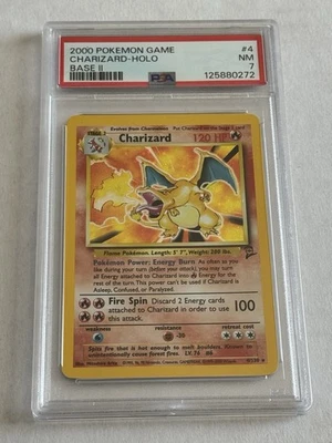 2000 Pokemon Game Charizard 4/130 HOLO PSA 7 Base 2 Set Fresh Grade - Image 1 of 2