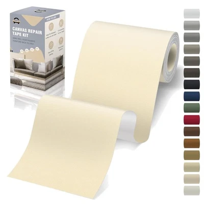 Selbstklebende Stoffflicken Leinwand Beige  10x200cm - Bild 1 von 2