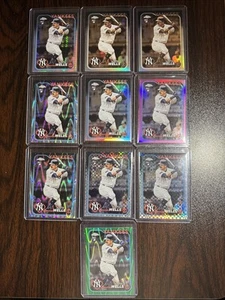 2024 Topps Chrome AUSTIN WELLS (10) Card Rookie Refractor Lot W/ Green Wave /99 - Picture 1 of 6