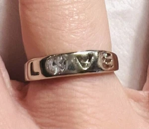 Liebesring. Größe 9. April Geburtsstein. Versilbert. Super süßer Ring, tolles Geschenk. - Bild 1 von 3