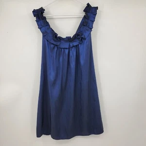 Alvina Valenta Maids Navy Blue Ruffle Neckline Short Dress Size 20 - Picture 1 of 9