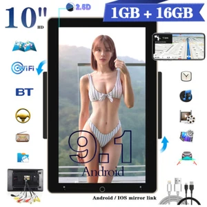 Double 2DIN Rotatable 10.1'' Android 9.1 Touch Screen Car Stereo Radio GPS Wifi - Picture 1 of 12