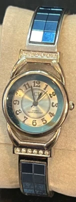 VINTAGE Women's ICE watch, Blue & Silver Bracelet Faux Diamond Bling, Working! - Image 1 of 4