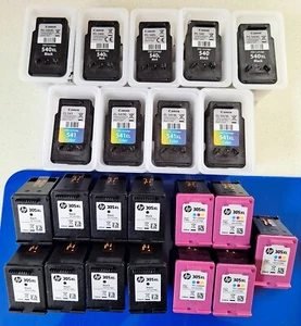 22 x Used, Empty, Genuine Canon & HP Printer Cartridges - 540, 541 & 305XL - Photo 1/1