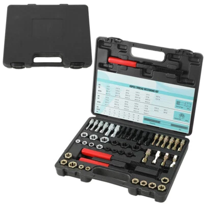 49Pcs Thread Chaser Set UNC UNF & Metric Thread Restorer Repair Kit Cleaner Tool - Image 1 of 4