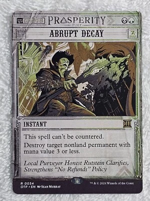 MTG Abrupt Decay Outlaws of Thunder Junction (OTJ) #34 Card Rare NM - Image 1 of 4