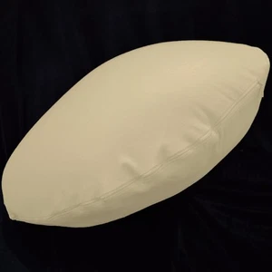 la08n Beige/Ivory Round Shape High Quality Cotton Canvas Cushion/Pillow Cover - Picture 1 of 5