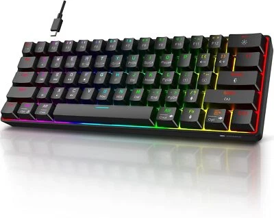 KOORUI Gaming Keyboard 60 Percent, Wired 61 Keys - Wired, Brown Switch  - Image 1 of 4