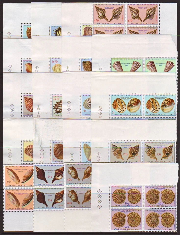 [葡萄牙安哥拉 1974 年 * 海贝 * ] 完整套装,角 x4,全新邮票 — 第 1/1 张图片