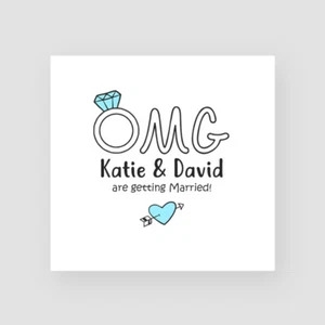 Tarjeta de compromiso personalizada OMG hecha a mano para casarse - para ellos, boda - Imagen 1 de 3