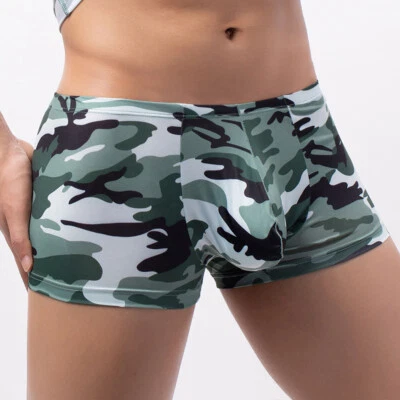 Mens Camouflage Boxer Briefs Underwear Pouch Bulge Shorts Underpants Breathable - Image 1 of 4