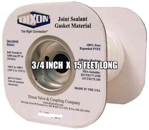 PTFE Joint Sealant Gasket Material 3/4 inch X 15 Feet long - Dixon LCJS12-15 - Picture 1 of 2