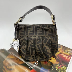 Fendi Zucca Mini Chef Hobo Dark Brown Canvas Fashion Women's Shoulder Bag - Picture 1 of 9