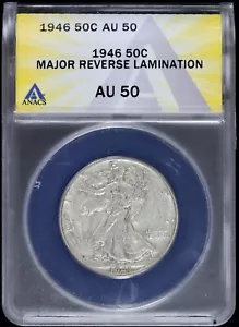 1946 50c Walking Liberty Silver Half Dollar ANACS AU 50 Detail (Almost Unc) Lib - Picture 1 of 5