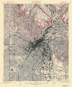 Mapa topográfico - Los Ángeles California Quad - USGS 1928 - 23 x 27,94 - Imagen 1 de 20