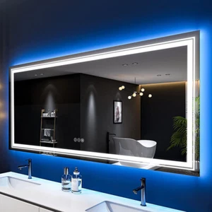 Espejo LED ultra grande y brillante para baño antiniebla espejo de tocador de longitud completa - Imagen 1 de 16