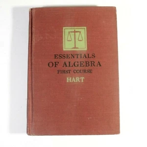 Vintage Book 1941 Essentials of Algebra First Course Hart - Bild 1 von 6