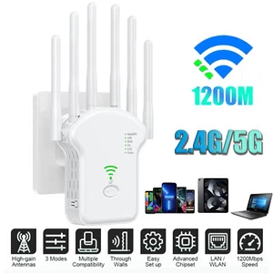 WiFi Range Extender Repeater Wireless Amplifier Router Signal Booster 1200Mbps - Picture 1 of 16