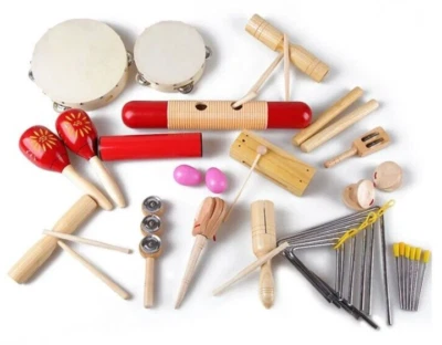 CCM CRAZY CREW MUSIC 21 Piece Percussion Set for Classroom with Carry Case by Crazy Crew Music