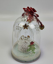 CAMPANA PALLA DI VETRO con PRESEPE Natività regalo di Natale Collezione Vintage