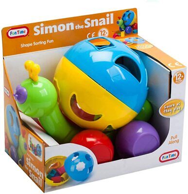 Simon The Snail Shape Sorter Pull Along Colour Toy Fun Time Kids Age 12+ Months • 9.19£