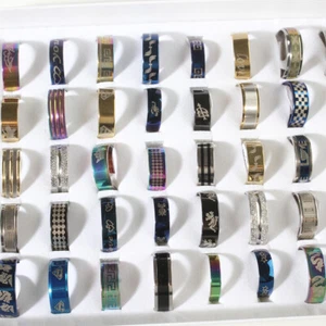 Wholesale Mixed Finger Band Rings Lot 50X Fashion Jewelry for Men and Women - Picture 1 of 4