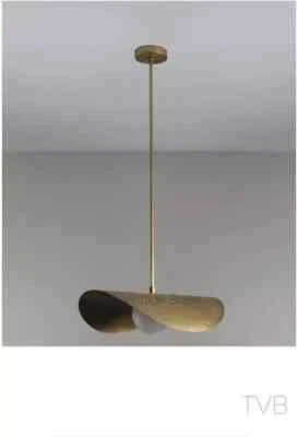 1950s large Ceiling Pendent Antique Brass Chandelier 1 Light Globe Chandelier - Image 1 of 4