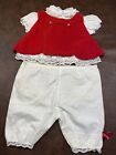 Vintage  1969 CHERUB Baby Dress - 3 Months?- Red Christmas Outfit