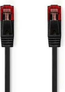 CAT6 RJ45 8P8C MALE 15M BLACK FLAT LAN U/UTP PC NETWORK ETHERNET CABLE - Picture 1 of 3
