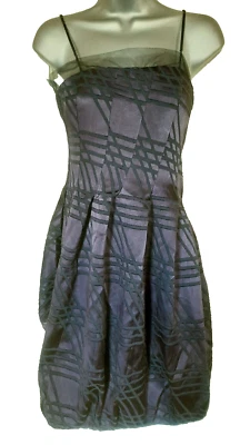 Vestido CALVIN KLEIN Púrpura Seda y Viscosa Tirantes Puffball Burbuja Dobladillo - 10 UK Foto 1 de 4