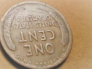 VG+ 1919 P WHEAT Cent (REV LAMINATION ERROR WITH LITE PEEL #BRO19P - Picture 1 of 4