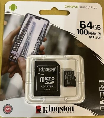Micro Sd  Kingston Canvas Select Plus SDCS2/64GB - Immagine 1 di 4