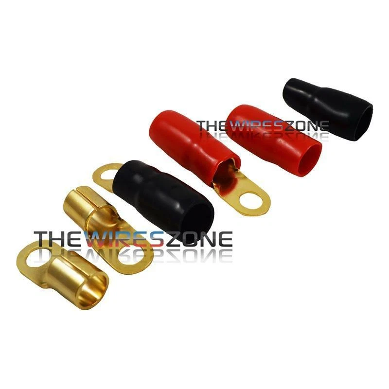 Raptor R038RT Mid Series Gold 1/0 Gauge 3/8" Ring Terminal (20/pack) 1/0 AWG - Image 1 of 3