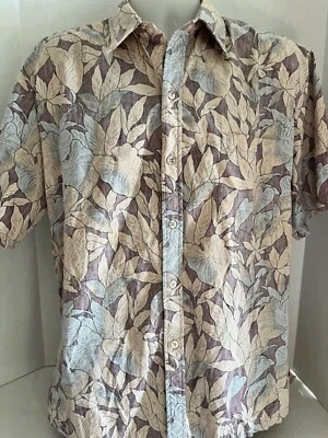 Vintage Cooke Street Hawaiian Shirt Mens Large Made in USA Purple Color Floral - Image 1 of 4