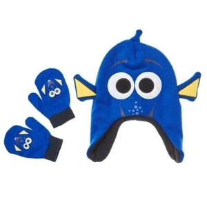 Disney Finding Dory Girls 3D Earflap Beanie Trapper Winter Hat Cap Mitten Set - Picture 1 of 9